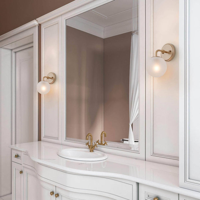 Thalum 1-Light White And Gold Wall Sconce