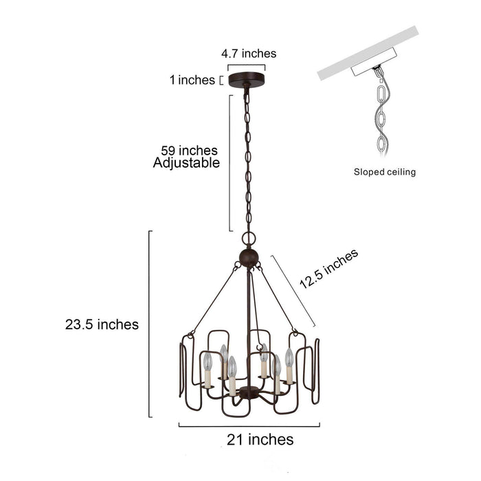 Penmor 6-Light Rust Chandelier