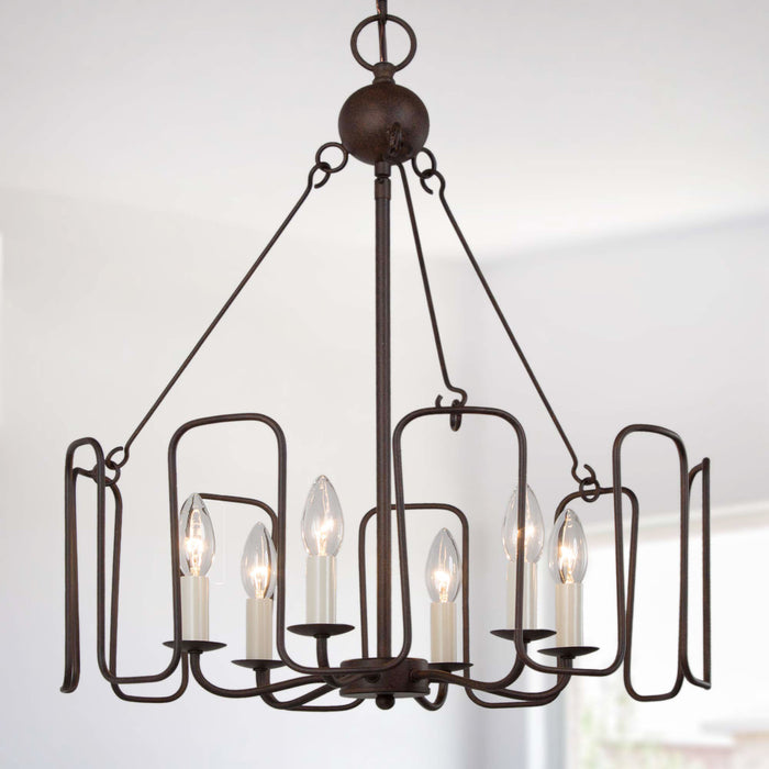 Penmor 6-Light Rust Chandelier