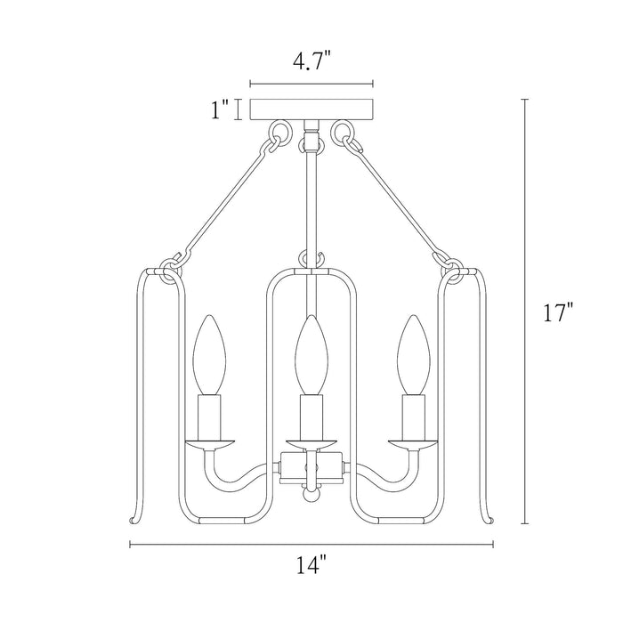 Penmor 4-Light Gold Semi-Flush Mount Lights