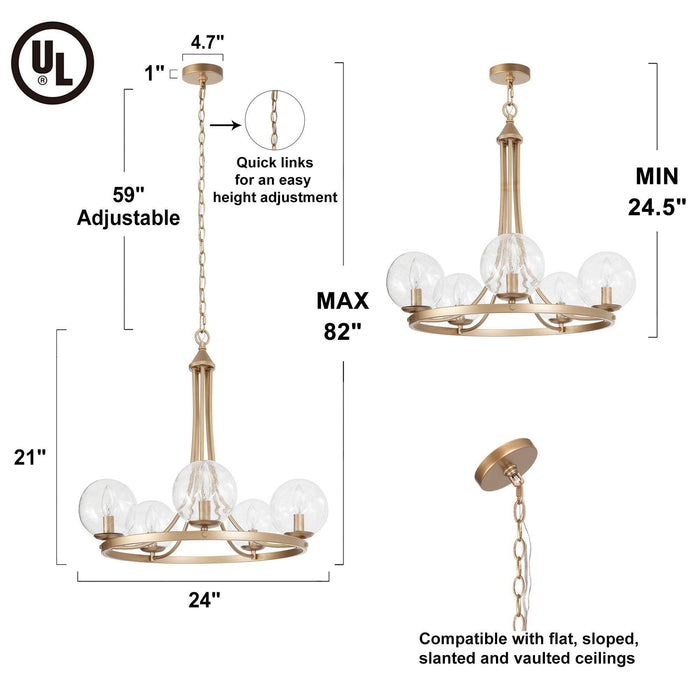 Elvinea 5-Light Gold Chandelier