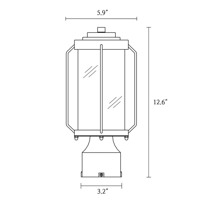 Bovenel 1-Light Black Outdoor Post Light