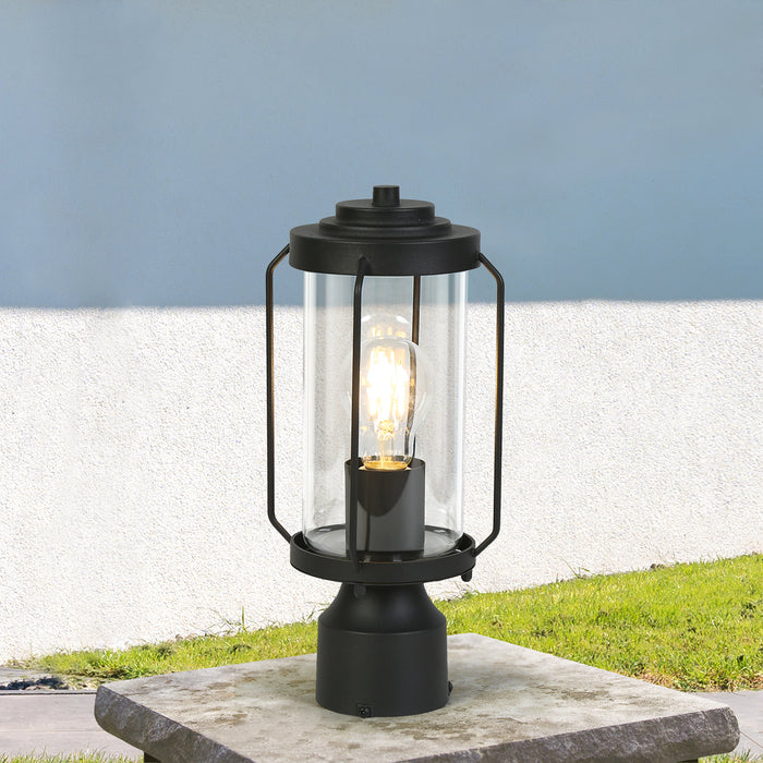 Bovenel 1-Light Black Outdoor Post Light
