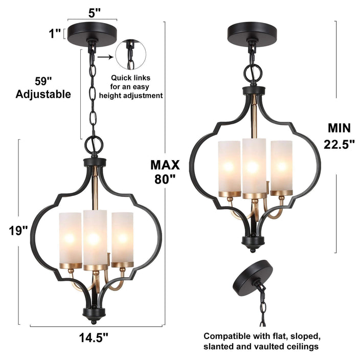 Nopari 3-Light White Chandeliers