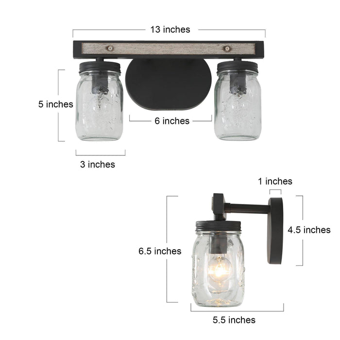 Alinet 2-Light Wood Bathroom Vanity Light