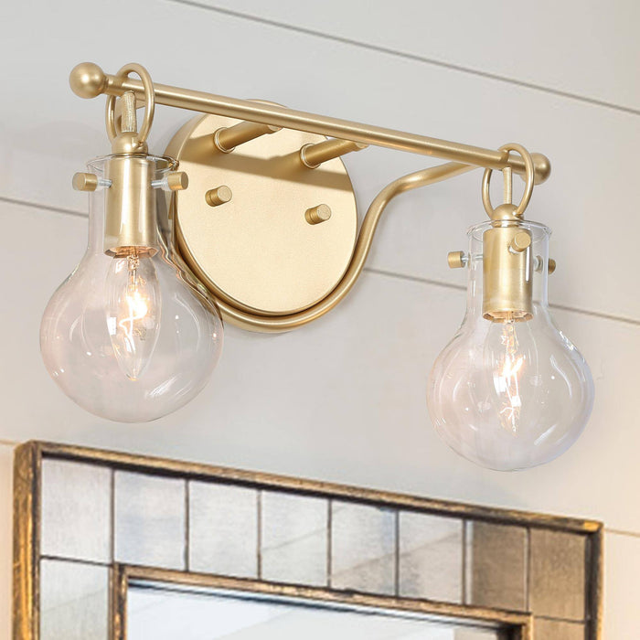 Phospa 2-Light Gold Bathroom Vanity Light