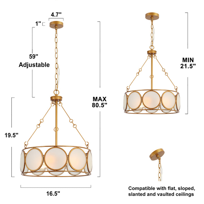 Mirelen 3-Light Gold Chandelier