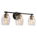 3-Light Glass Bathroom Vanity Lights Wall Sconces - Belles Lighting