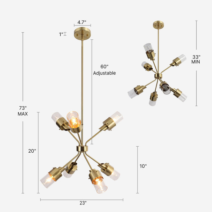 Iphige 7-Light Brass Chandeliers