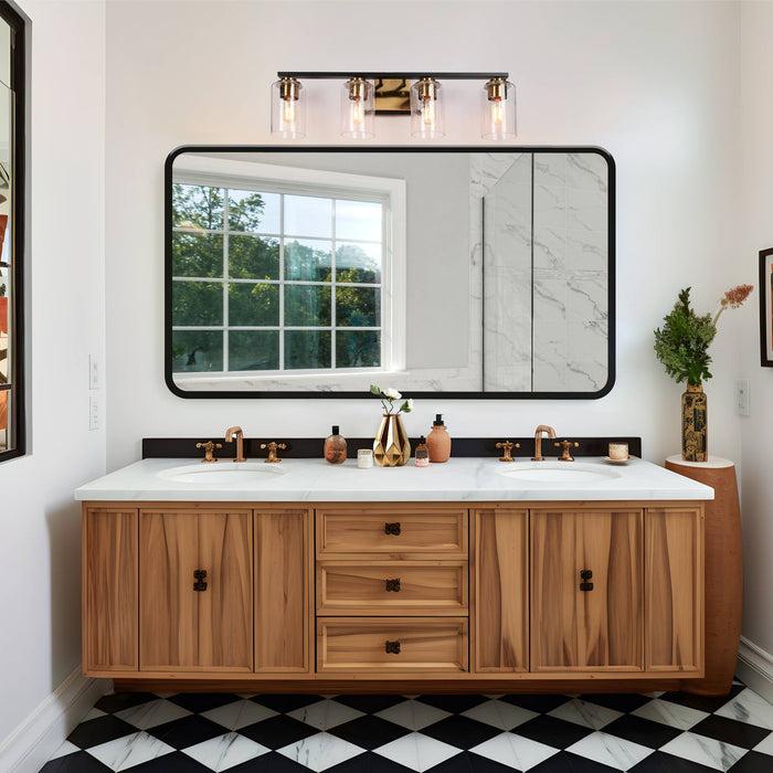 Hormos 4-Light Black And Brass Vanity Lights