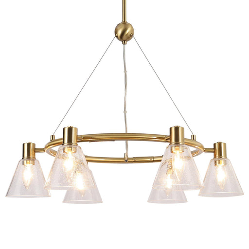 6-Light Gold Wheel Chandeliers - Belles Lighting