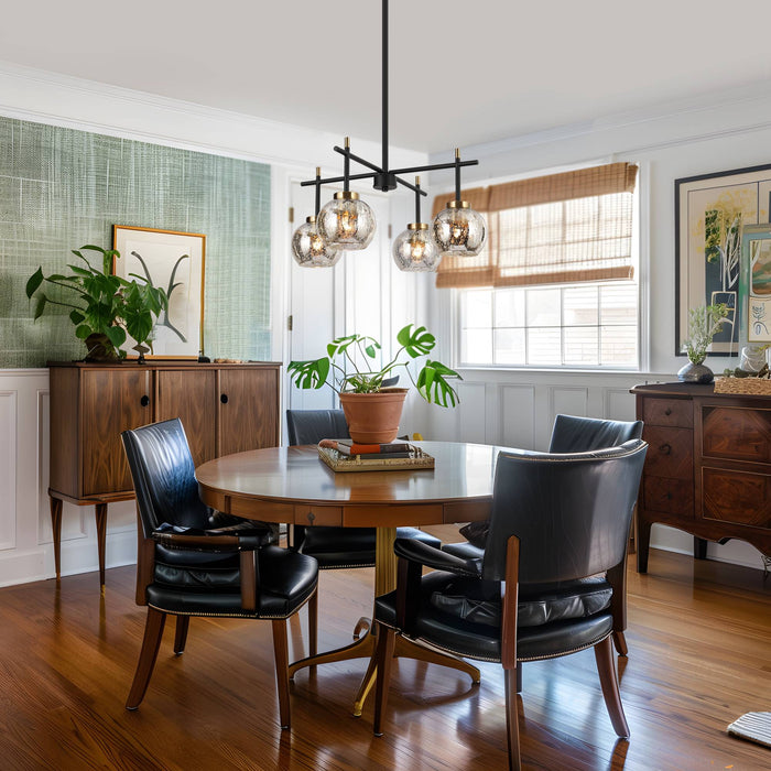 Rafesa 4-Light Black And Brass Chandeliers