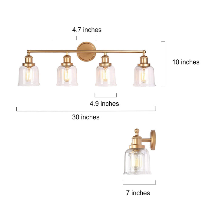 Hengra 4-Light Gold Bathroom Vanity Light