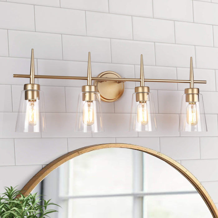Barbau 4-Light Gold Bathroom Vanity Lights