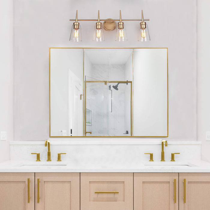 Barbau 4-Light Gold Bathroom Vanity Lights