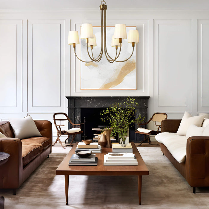 Hofphy 6-Light Brass Chandelier