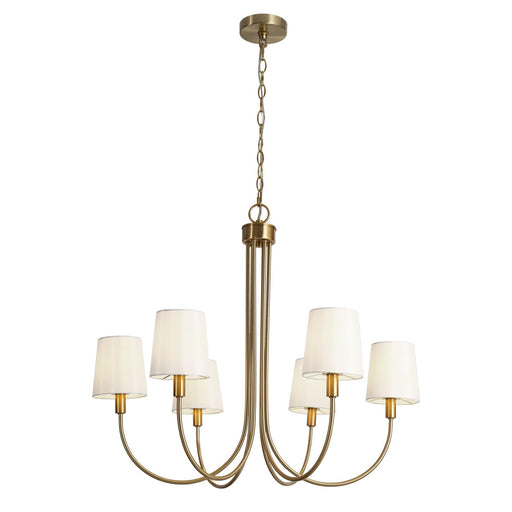 6-Light Fabric Wheel Chandeliers - Belles Lighting