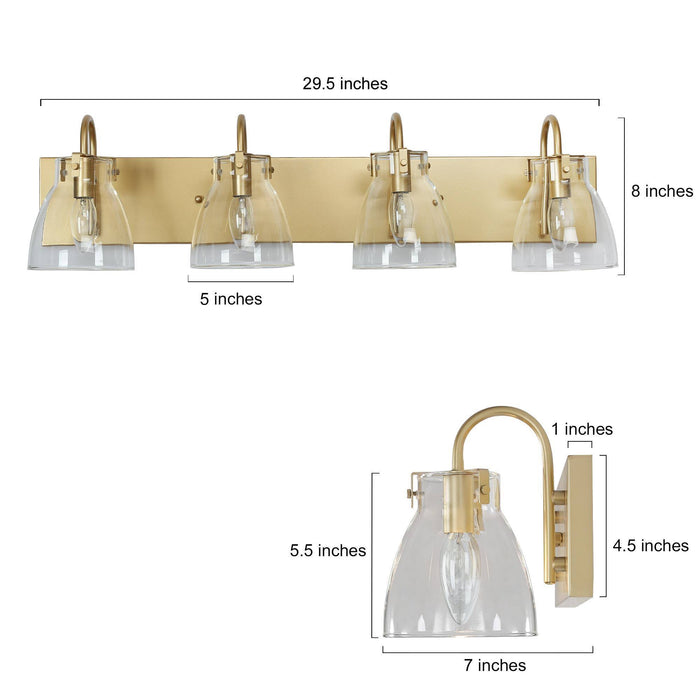 Erynia 4-Light Gold Bathroom Vanity Lights
