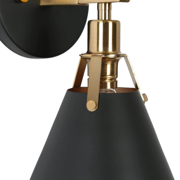 Ives 1-Light Black and Brass Wall Sconces