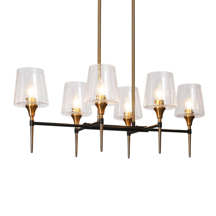 Sanant 6-Light Black and Gold Island Chandelier