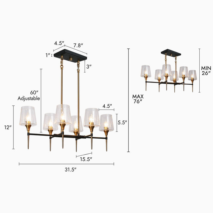 Sanant 6-Light Black and Gold Island Chandelier