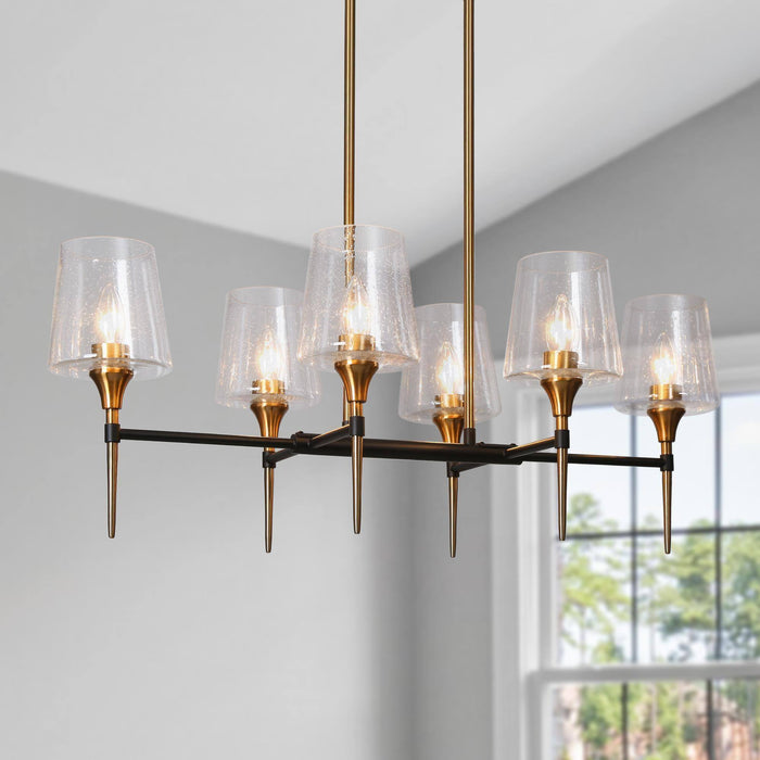 Sanant 6-Light Black and Gold Island Chandelier