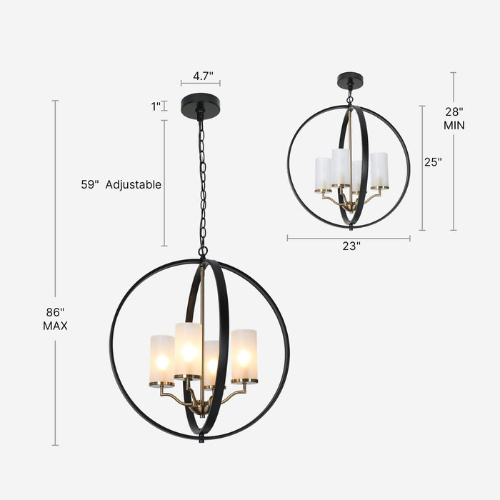 Gieoneo 4-Light Gold Chandeliers