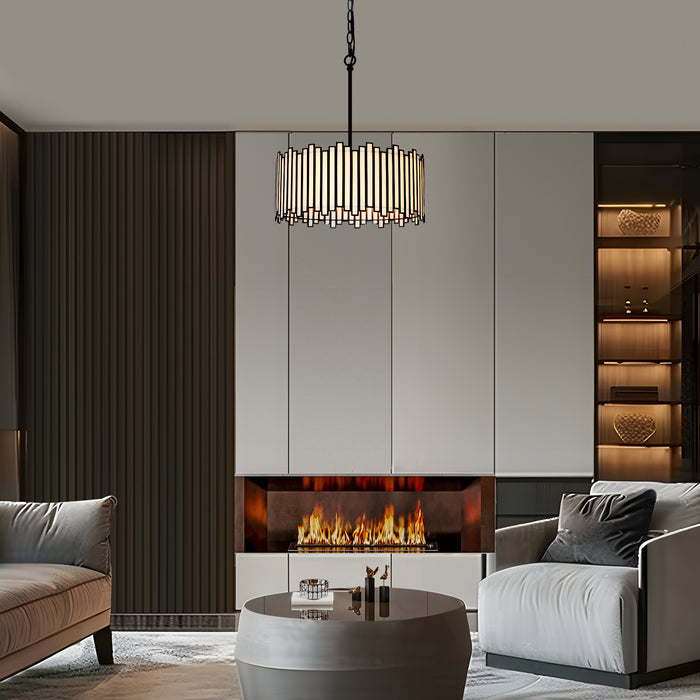 Hemaal 4-Light Black and White Chandeliers