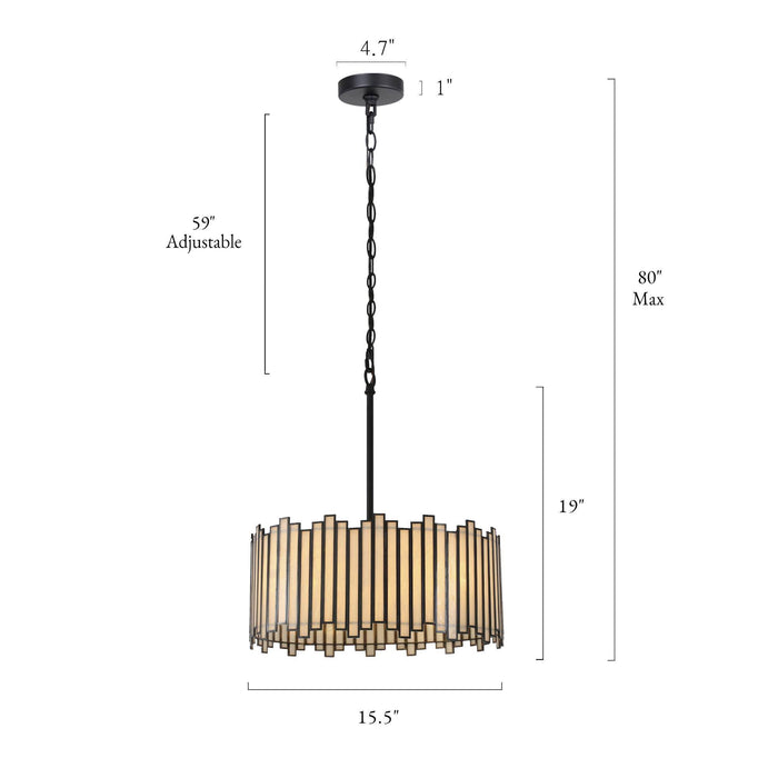 Hemaal 4-Light Black and White Chandeliers