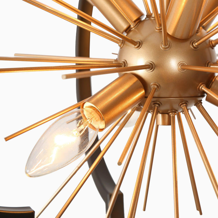 Roriga 6-Light Black and White Chandelier