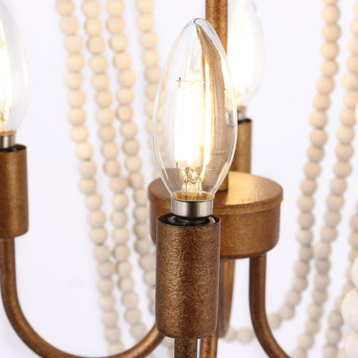 Mystria 4-Light Wood Bead Chandelier