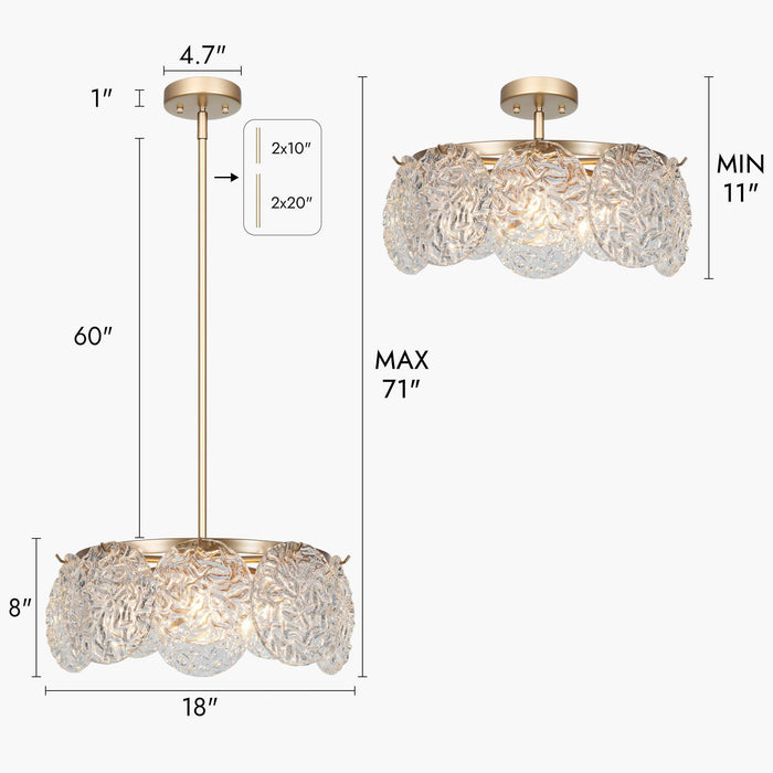 Medira 5-Light Gold Chandelier