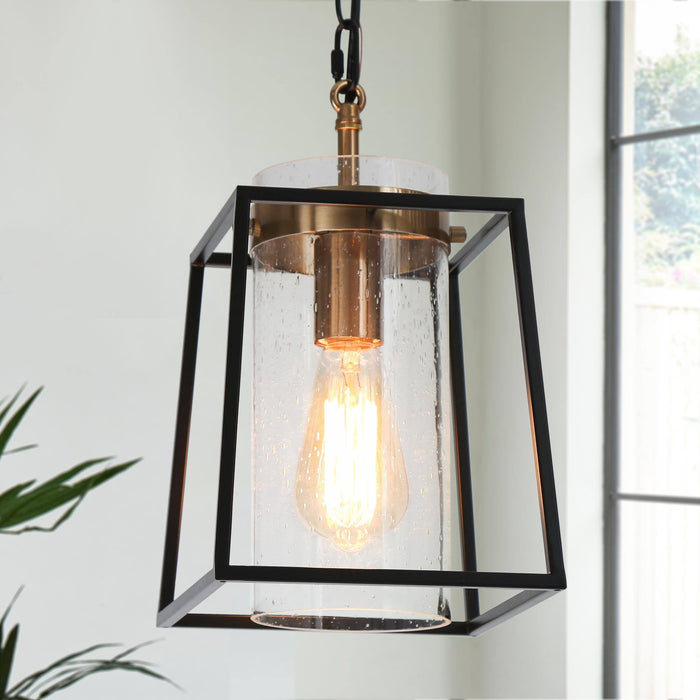 Sorays 1-Light Black and Brass Pendant Light
