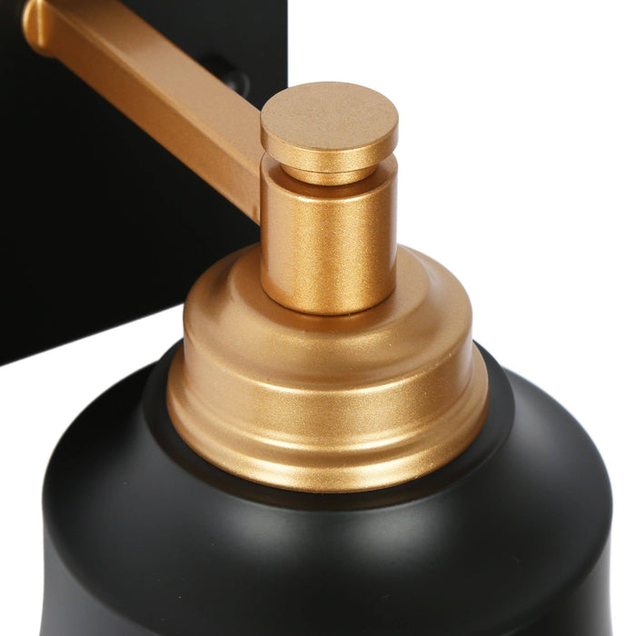 Phapri 1-Light Black and Brass Wall Sconce