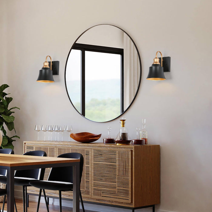 Aphotes 1-Light Black and Gold Wall Sconce
