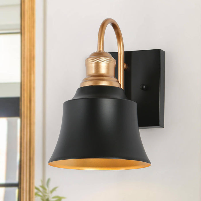Aphotes 1-Light Black and Gold Wall Sconce