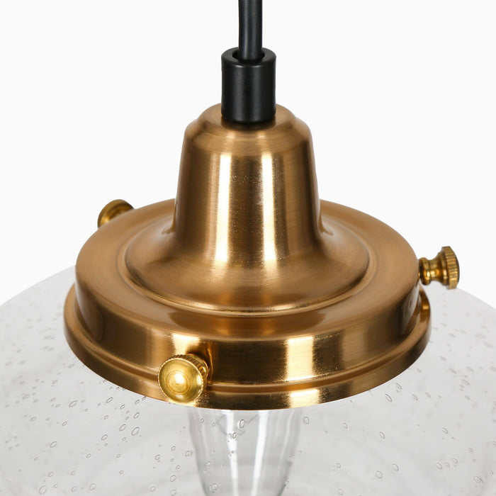 Getara 1-Light Black and Brass Pendant Light