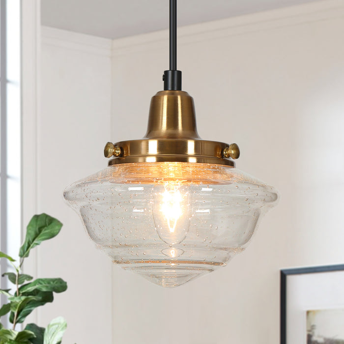 Getara 1-Light Black and Brass Pendant Light
