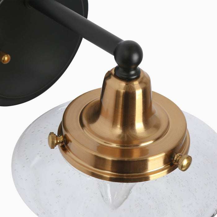 Getara 1-Light Black and Brass Wall Sconce