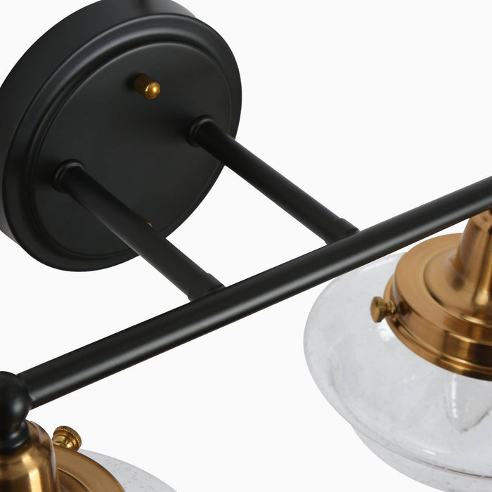 Getara 2-Light Black and Brass Bathroom Vanity Light