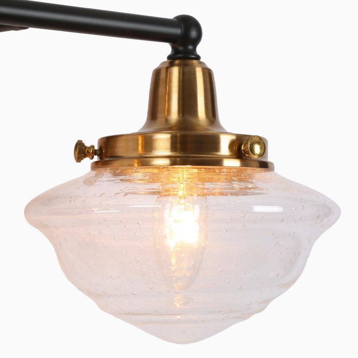 Getara 3-Light Black and Brass Bathroom Vanity Light