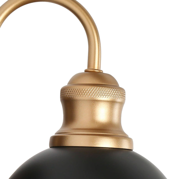 Burdock 1-Light Black and Brass Wall Sconce