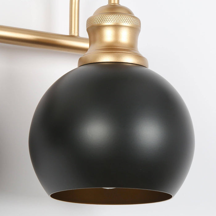 Burdock 3-Light Black and Gold Bathroom Vanity Light