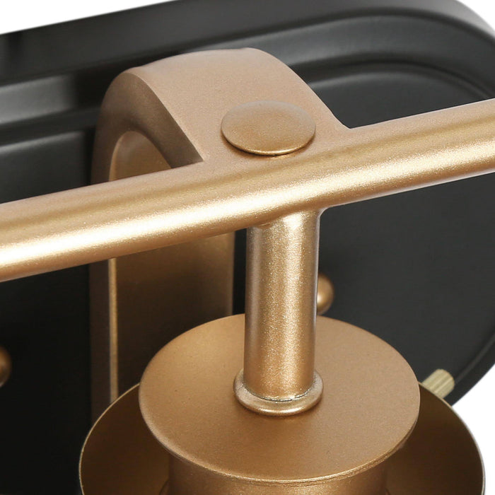 Suntiny 3-Light Black and Gold Bathroom Vanity Light