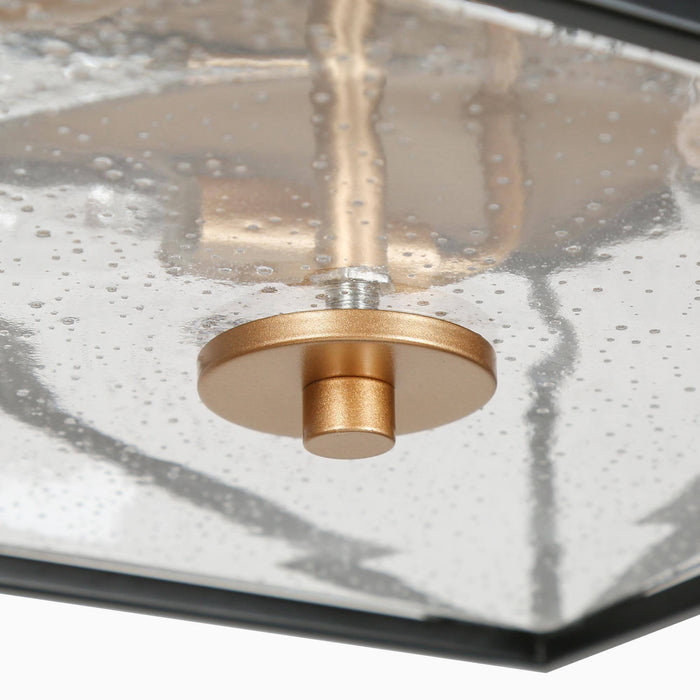 Orphia 3-Light Black And Gold Square Flush Mounts
