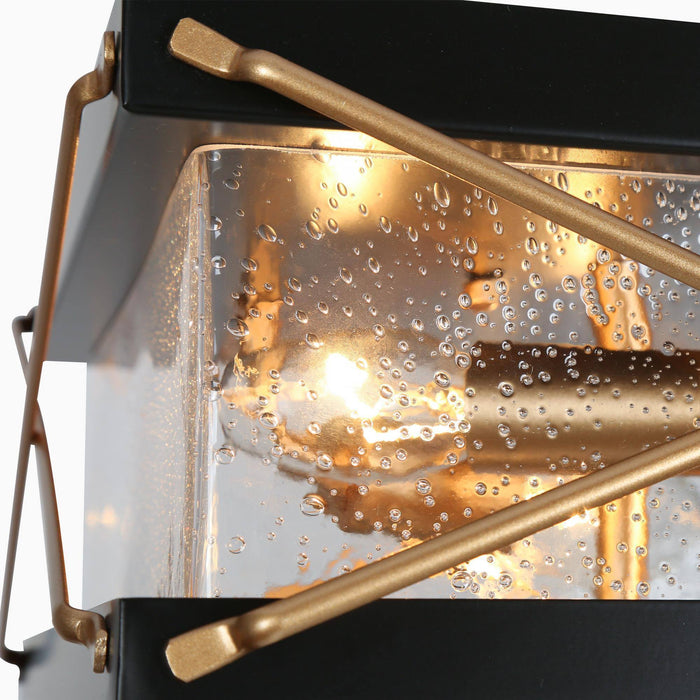 Orphia 3-Light Black And Gold Seeded Glass Flush Mounts
