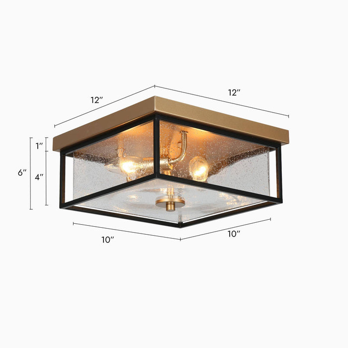 Orphia 3-Light Black And Gold Glass Flush Mounts