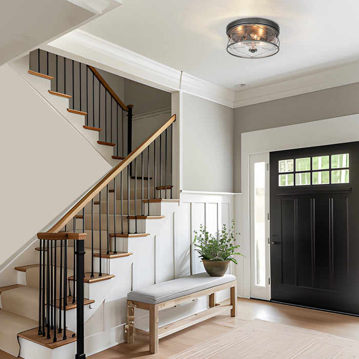 Jesami 3-Light Black Flush Mount Light