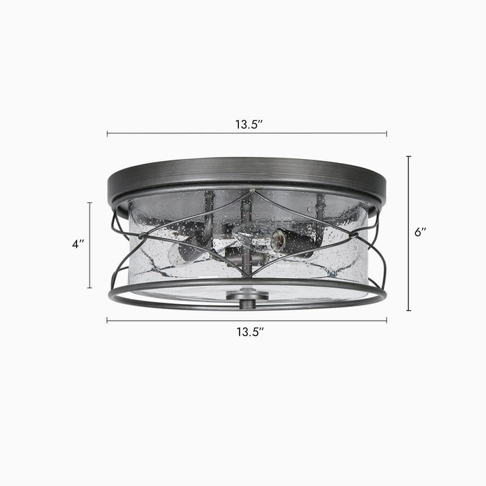 Jesami 3-Light Black Flush Mount Light