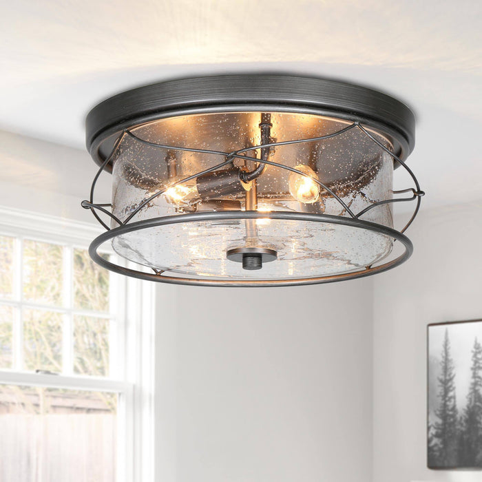 Jesami 3-Light Black Flush Mount Light